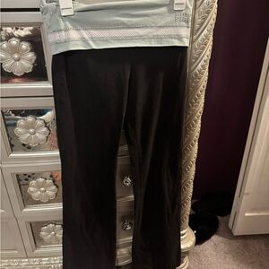 PINK Victoria's Secret Black Boot Cut fold over Pants bling